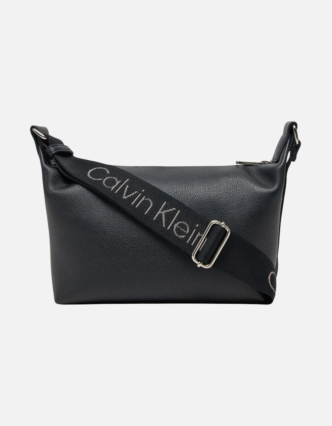 Zip Fastening Polyurethane Bag with Inside Pockets Women - Black