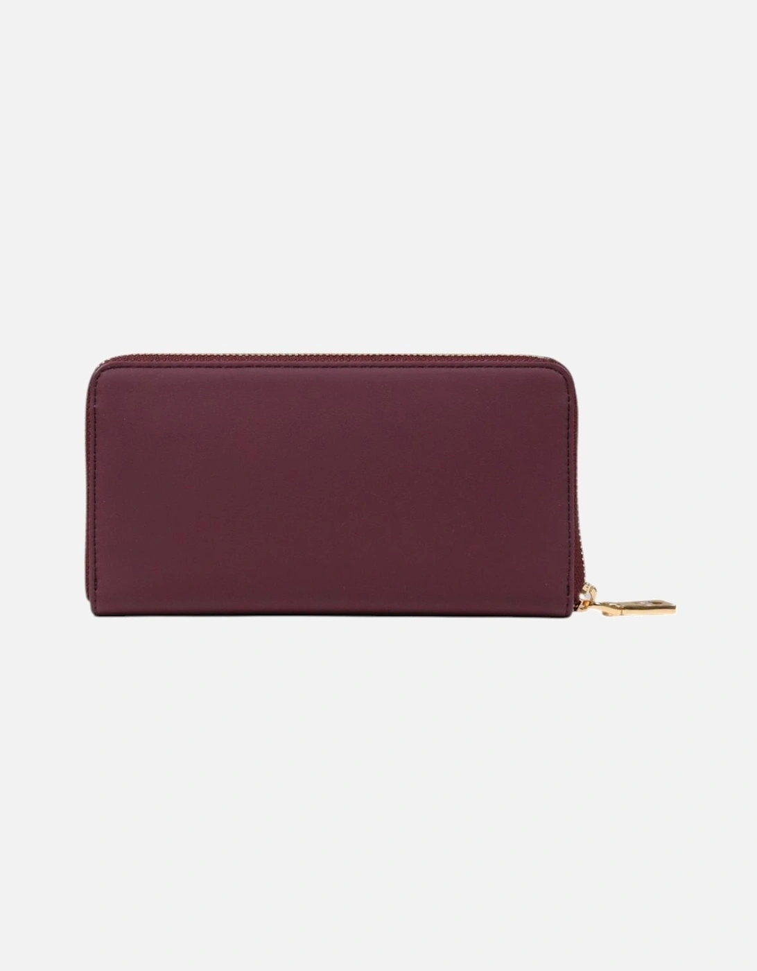 Zip Fastening Polyurethane Wallet with Inside Pockets Women - Bordeaux