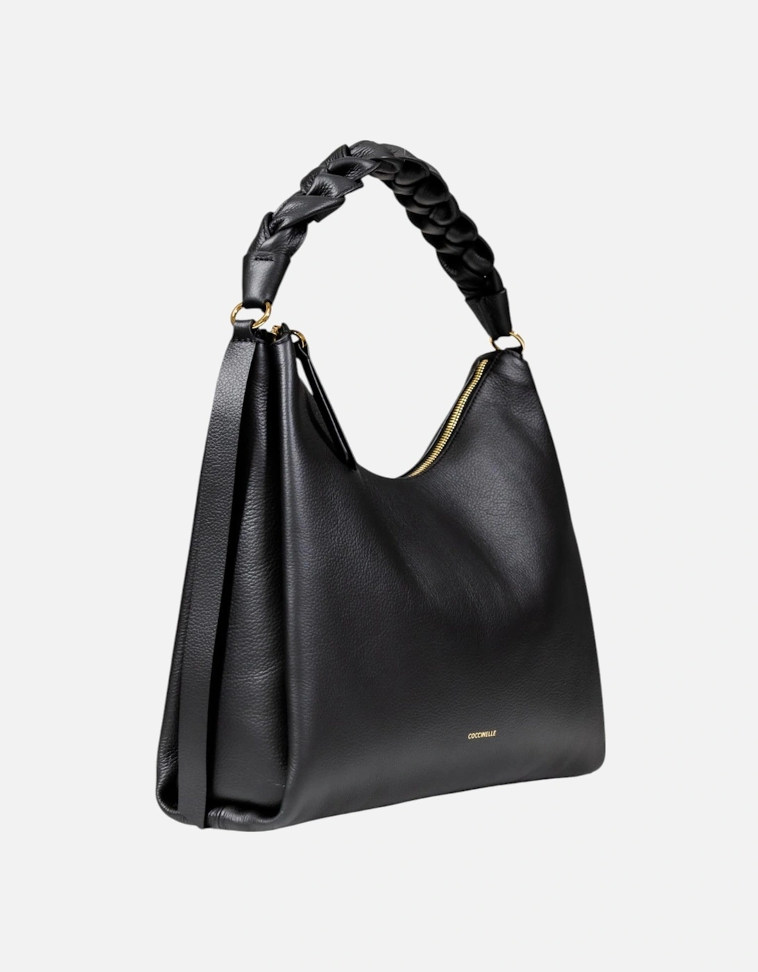 Leather Zip-Closure Bag with Inside Pockets Women - Black