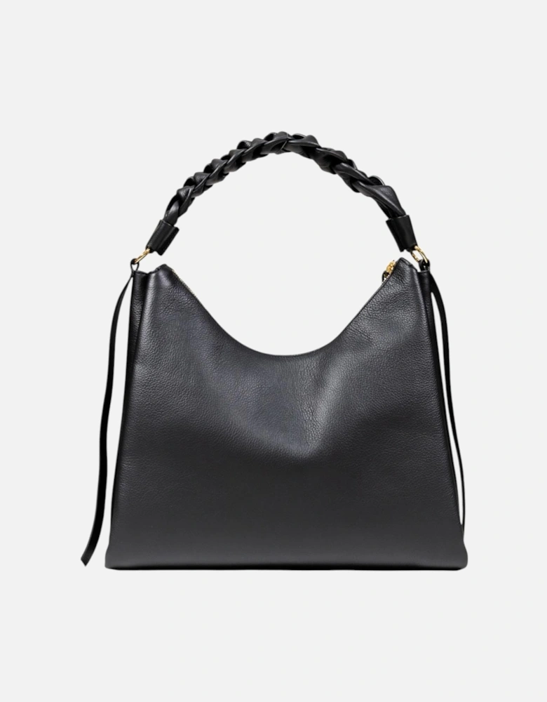 Leather Zip-Closure Bag with Inside Pockets Women - Black