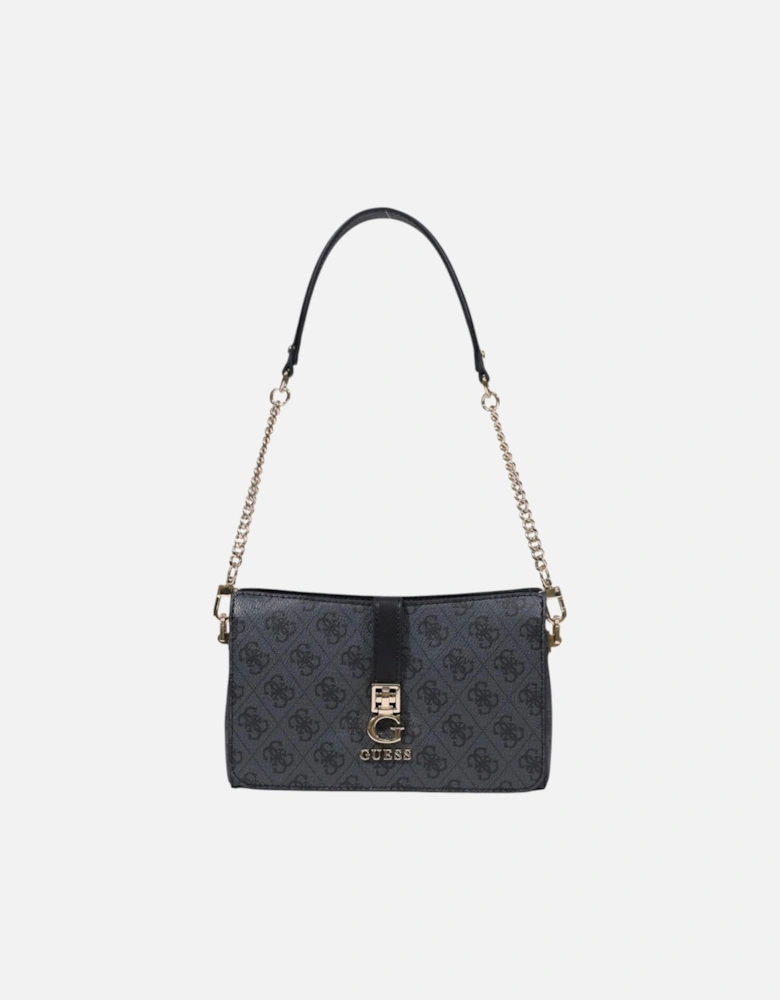 Stylish Polyurethane Shoulder Bag Women - Black