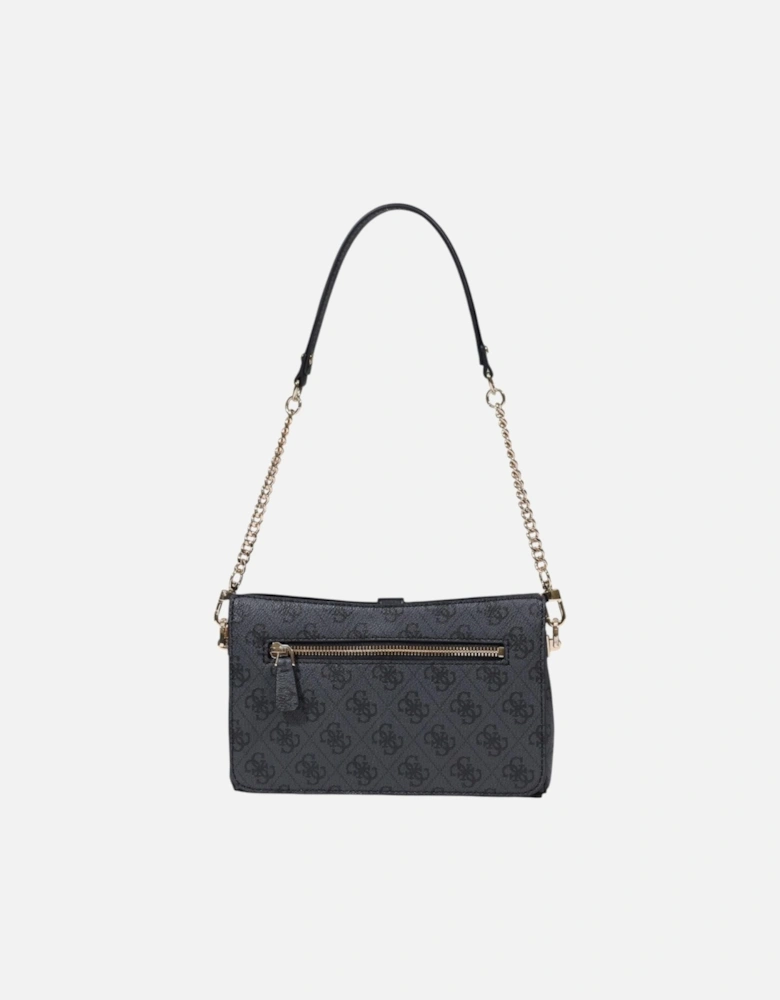 Stylish Polyurethane Shoulder Bag Women - Black