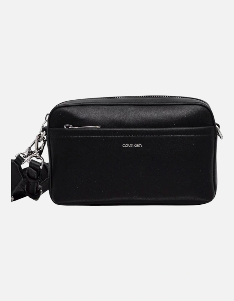 Zip Fastening Polyurethane Bag Women - Black