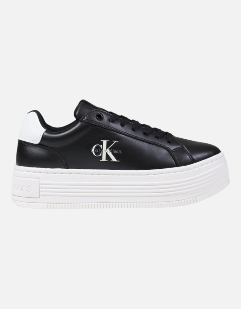 Platform Leather Lace-Up Sneakers Women - Black