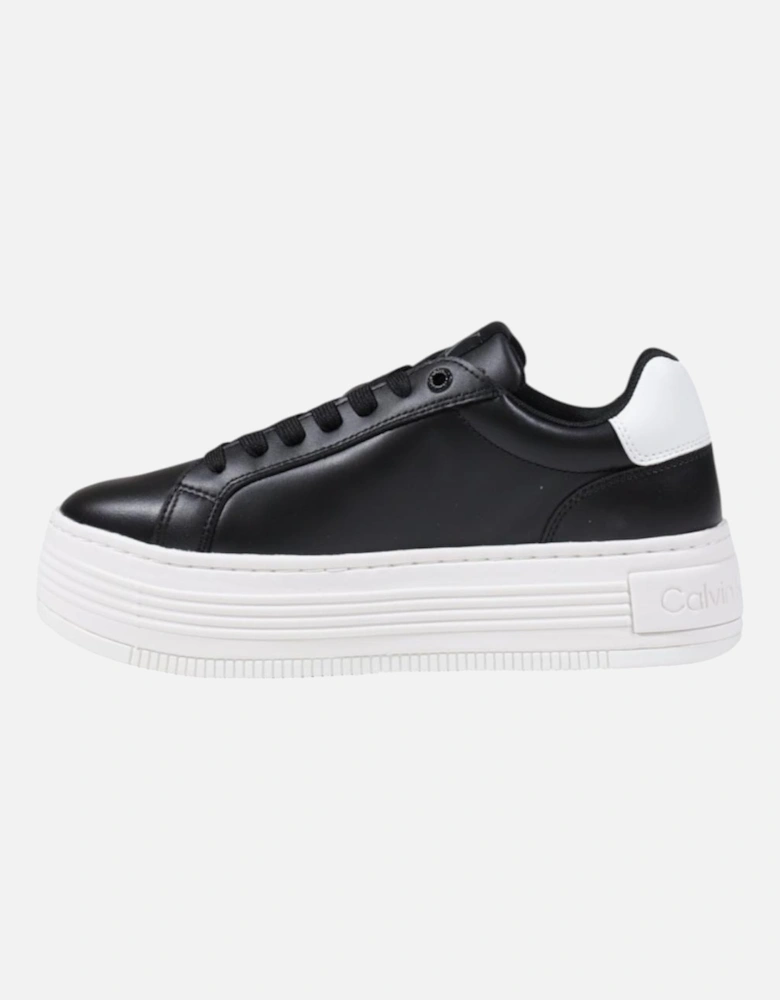 Platform Leather Lace-Up Sneakers Women - Black