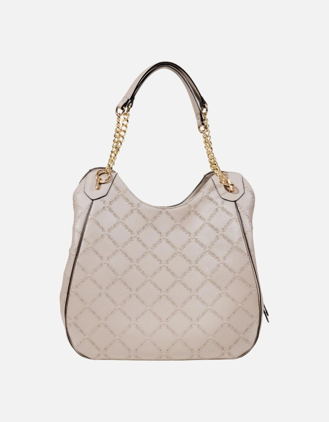 Beige Zip Closure Tote Bag with Inside Pockets Women