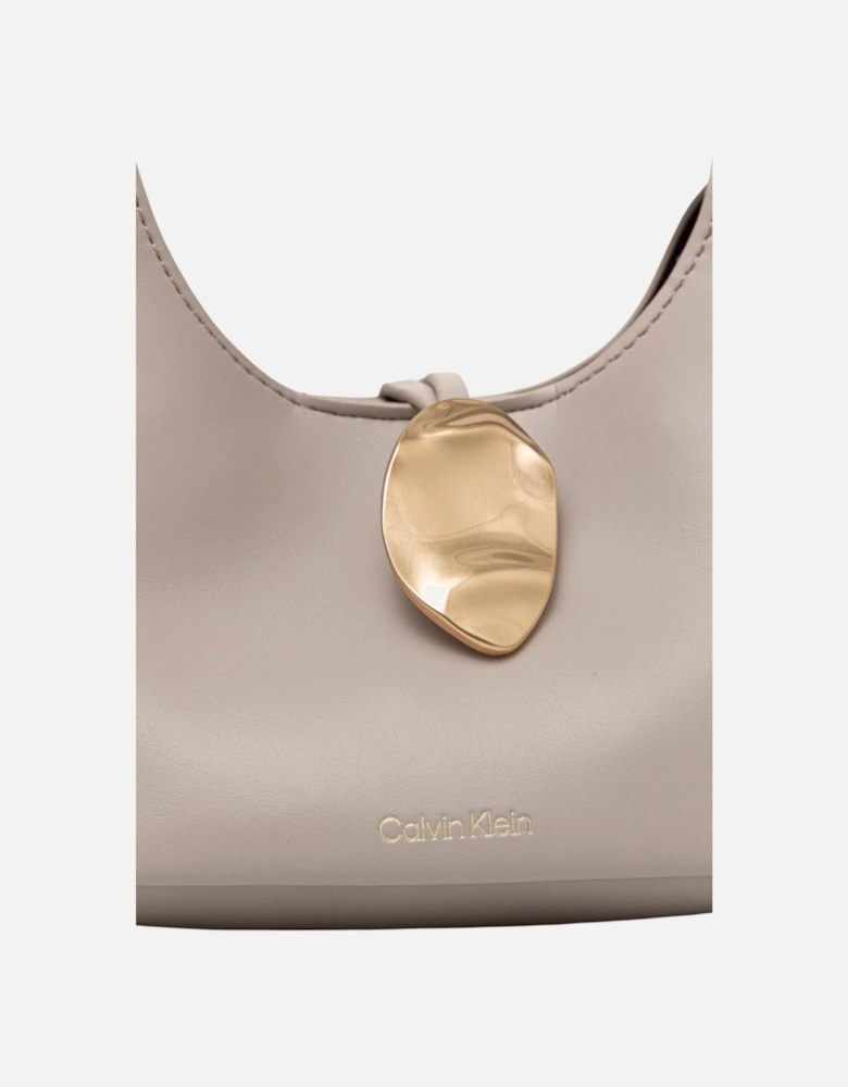 Magnet Fastening Shoulder Strap Bag with Inside Pocket Women - Beige