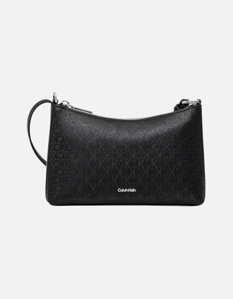 Plain Zip Fastening Bag with Inside Pockets Women - Black