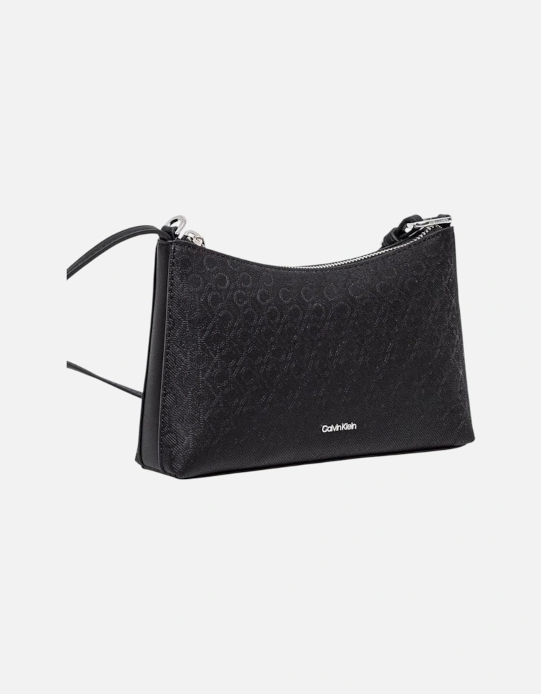 Plain Zip Fastening Bag with Inside Pockets Women - Black