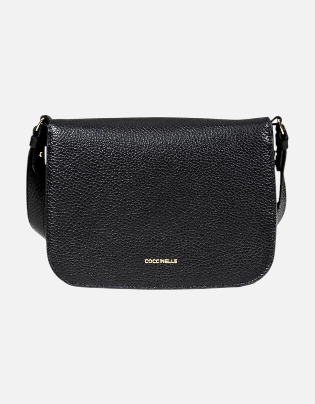 Magnetic Fastening Leather Bag with Inside Pockets Women - Black