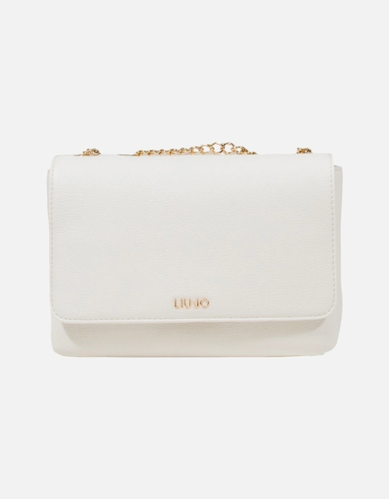 Magnet Fastening Faux Leather Bag with Inside Pockets Women - White