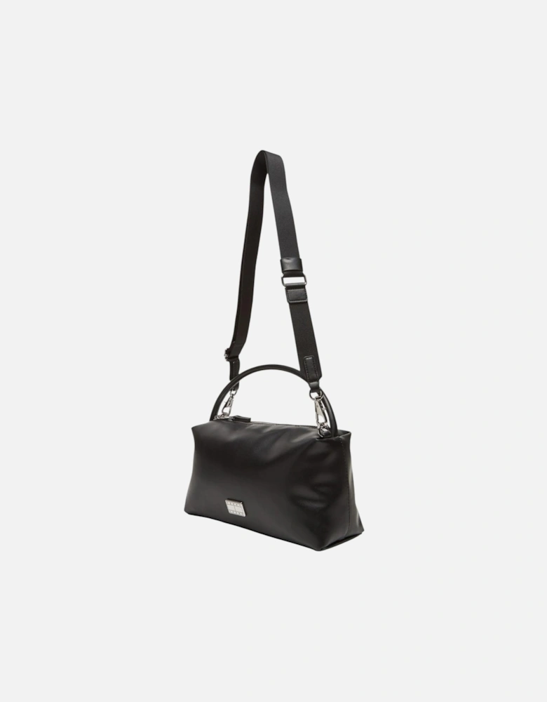 Zip Closure Polyurethane Bag with Inside Pockets Women - Black