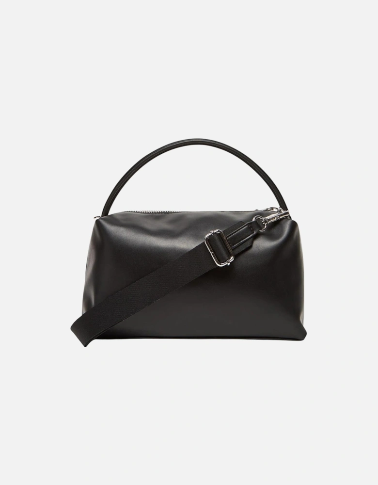Zip Closure Polyurethane Bag with Inside Pockets Women - Black