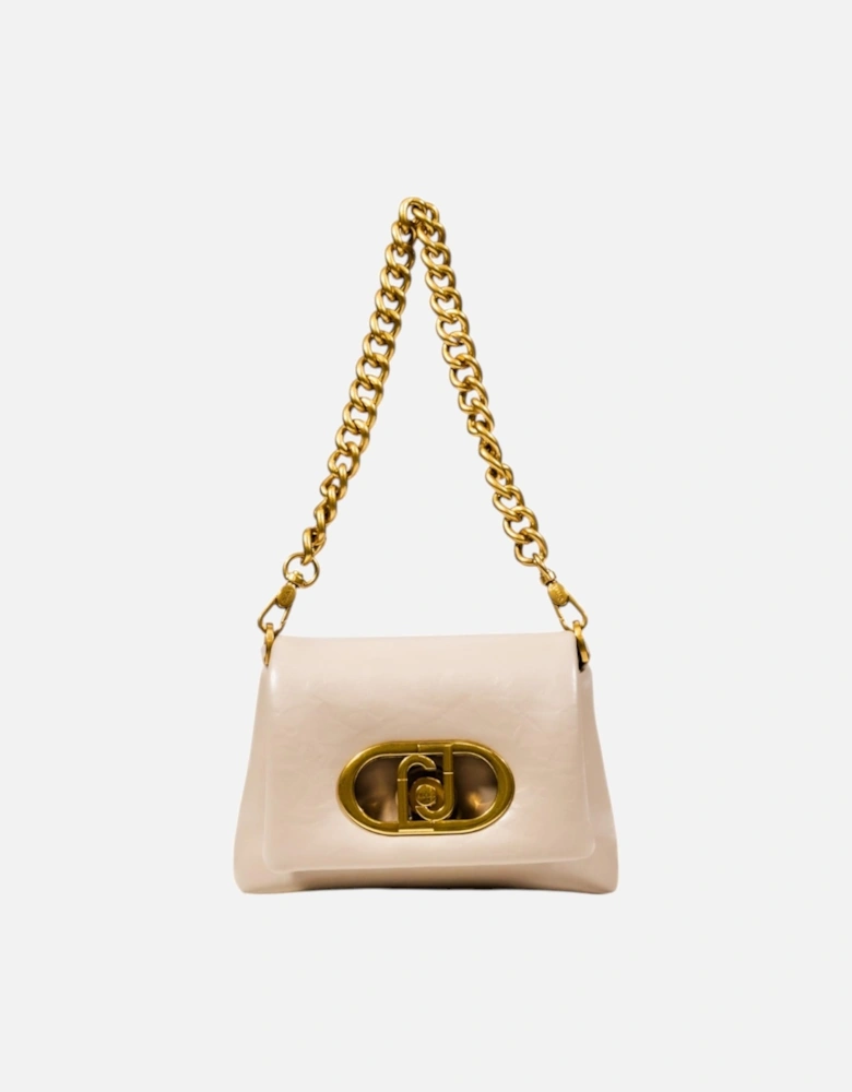 Magnetic Closure Polyester Bag with Inside Pockets Women - Beige