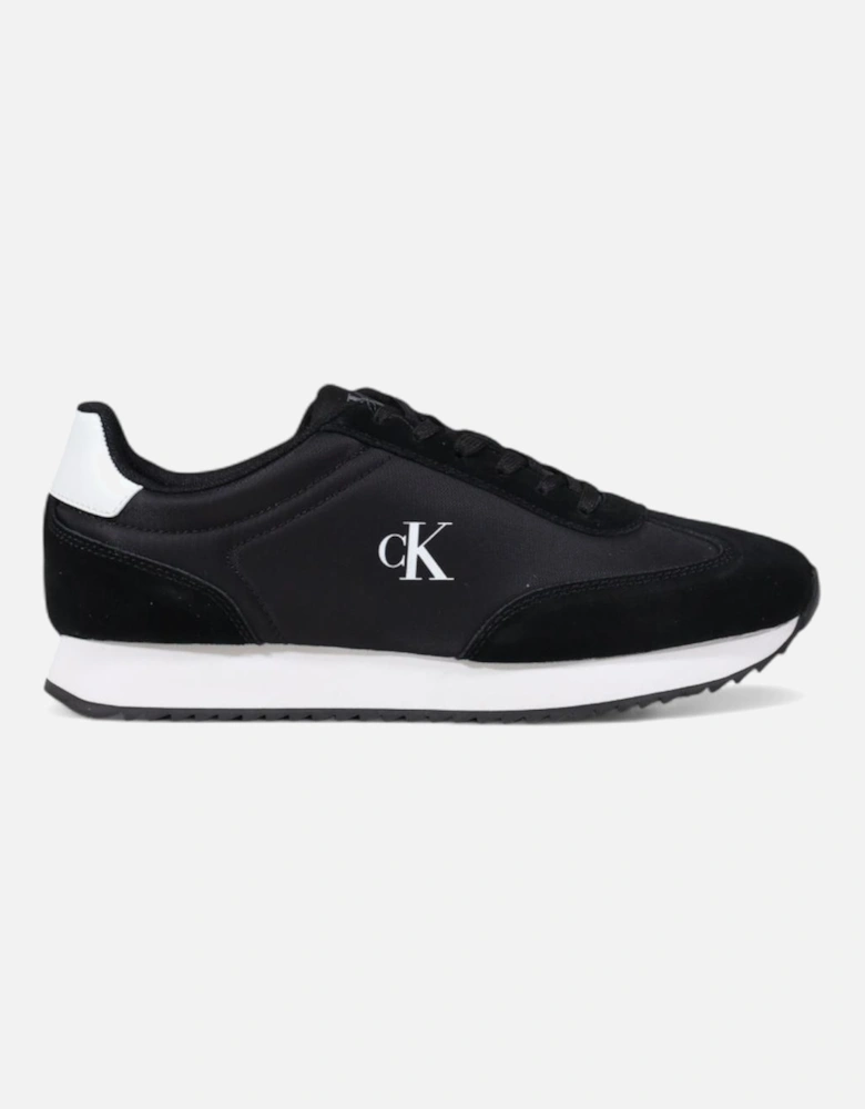 Leather Lace-Up Sneakers Women - Black