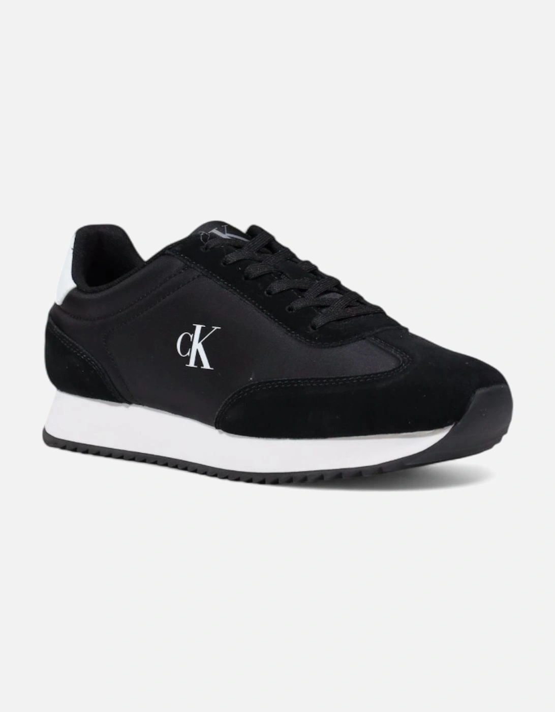 Leather Lace-Up Sneakers Women - Black