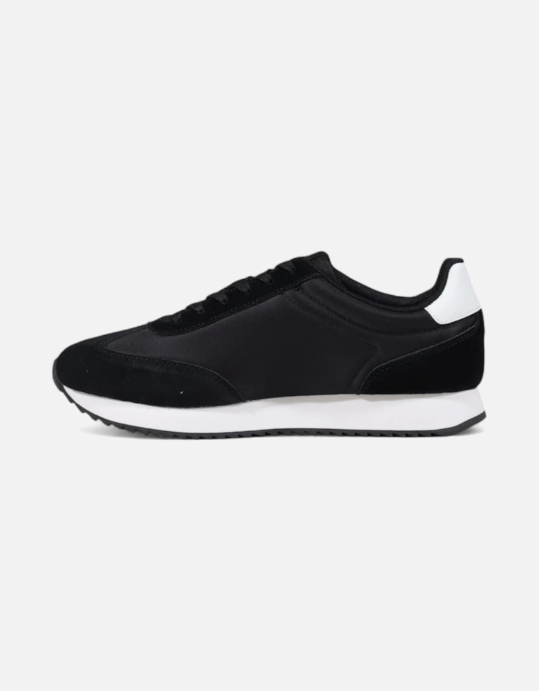 Leather Lace-Up Sneakers Women - Black