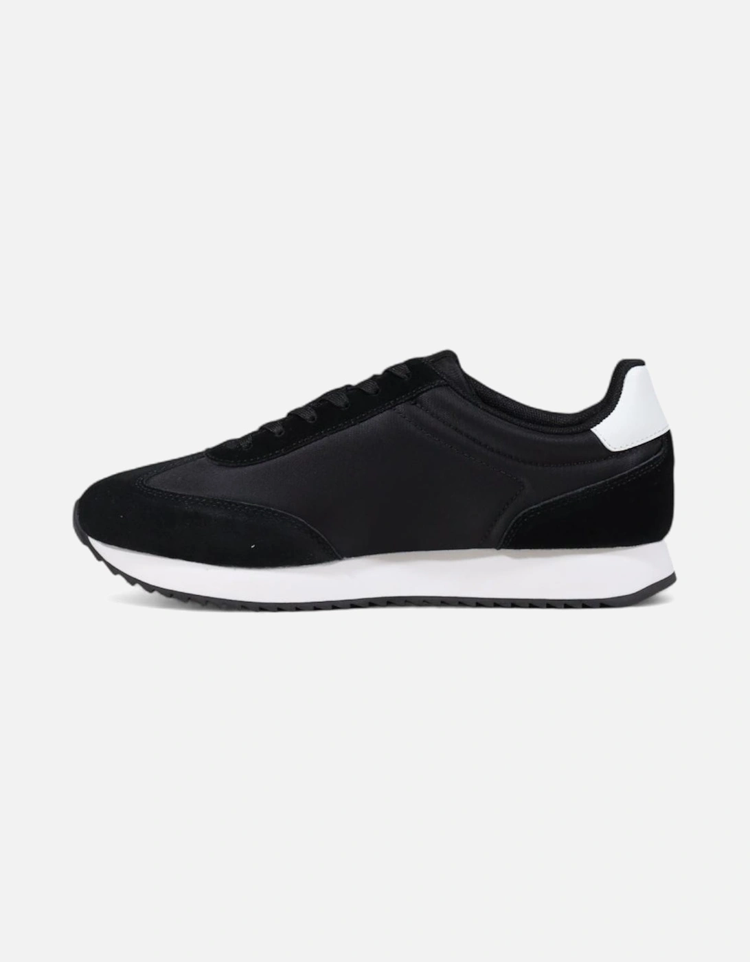 Leather Lace-Up Sneakers Women - Black