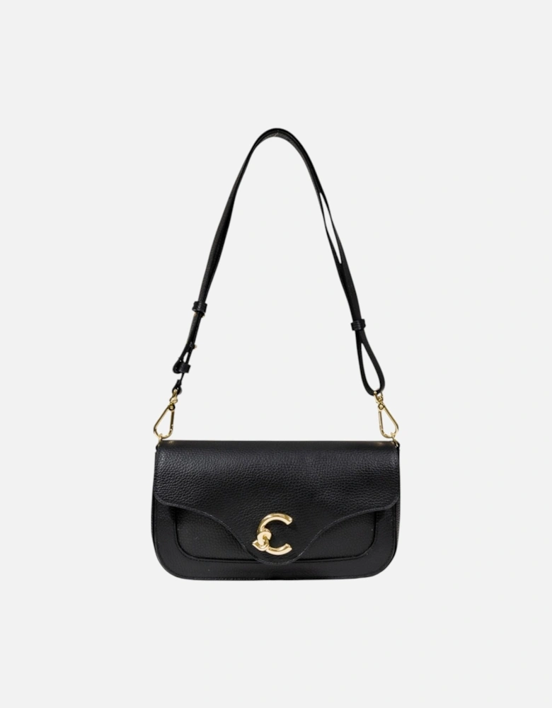 Leather Bag with Inside Pockets Women - Black