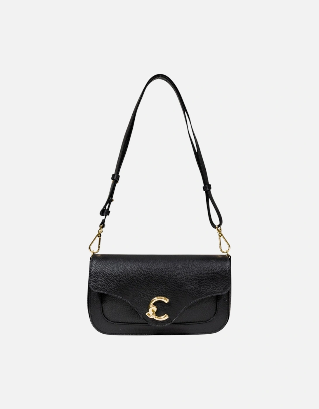 Leather Bag with Inside Pockets Women - Black, 4 of 3