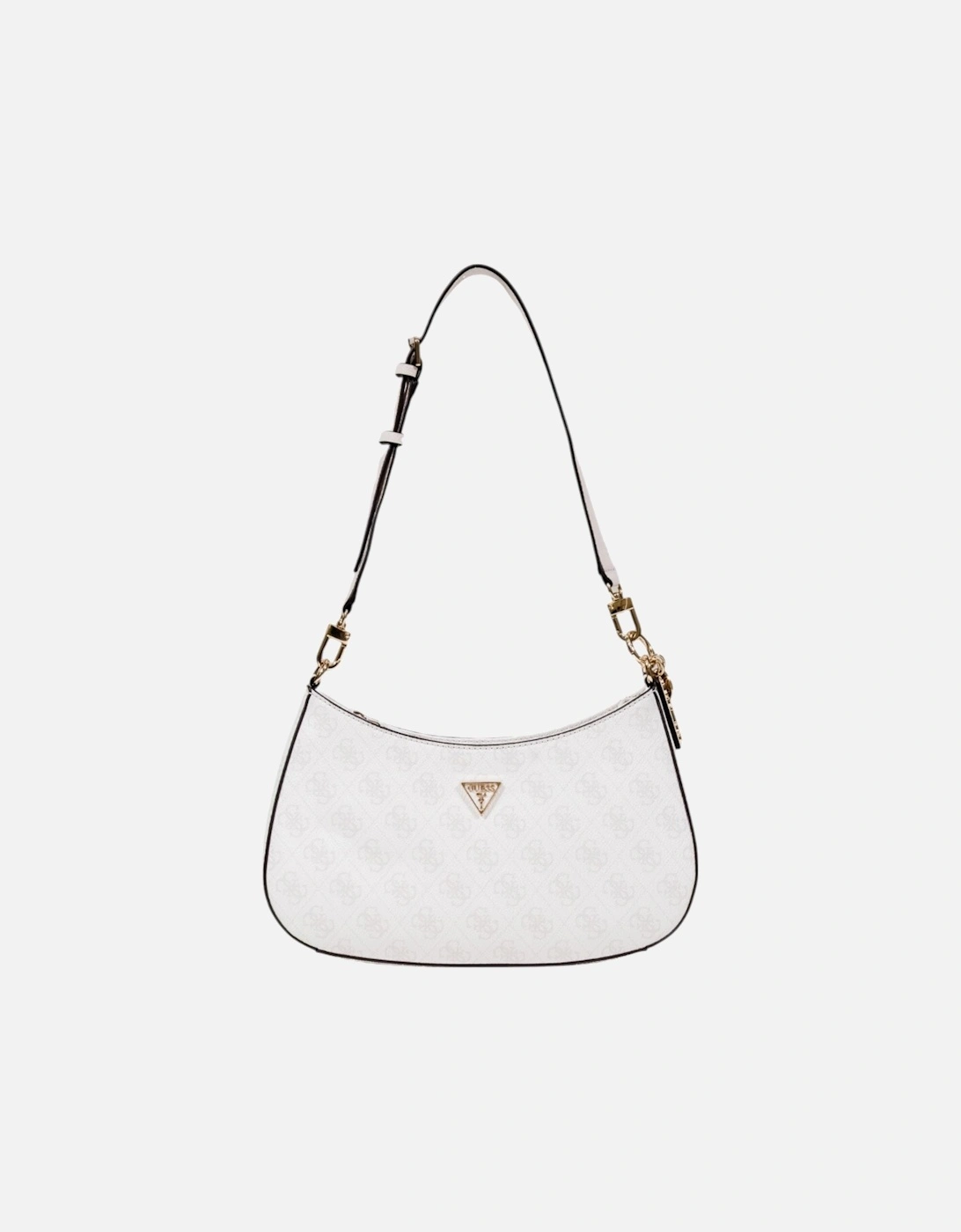 Zip Closure Plain Bag with Pockets Women - White, 4 of 3