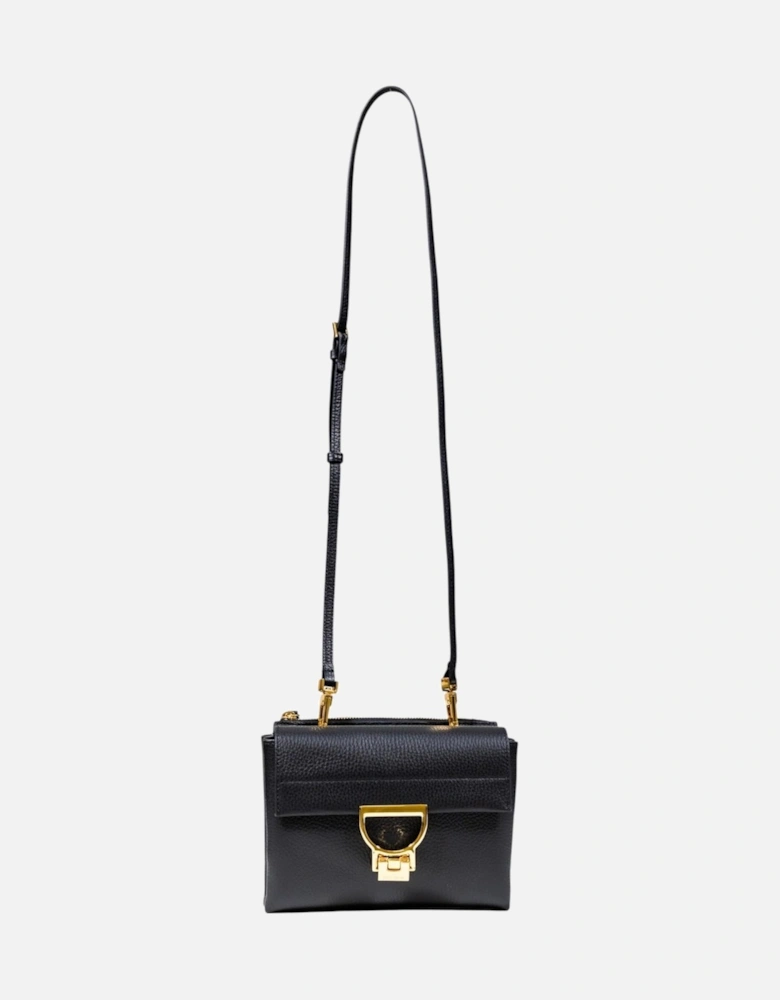 Magnet Fastening Leather Bag with Inside Pockets Women - Black