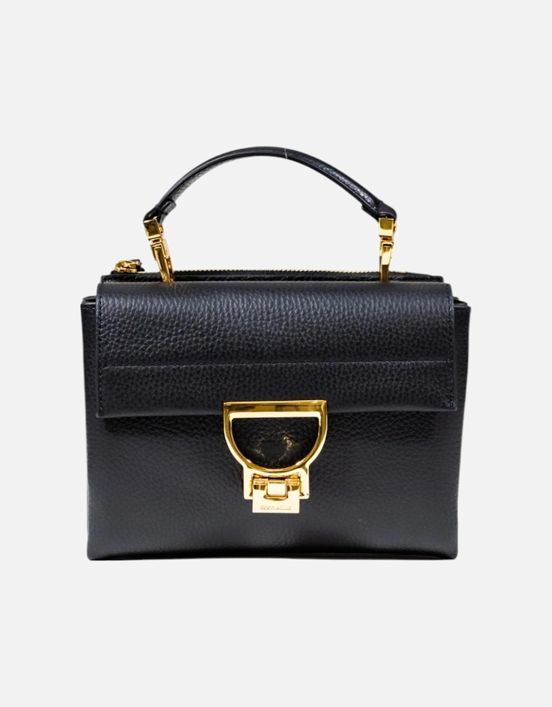 Magnet Fastening Leather Bag with Inside Pockets Women - Black