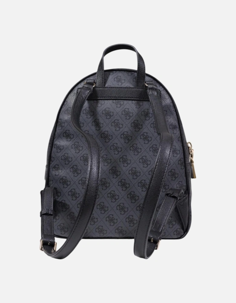 Printed Polyurethane Rucksack with Zip Closure Women - Grey Bags
