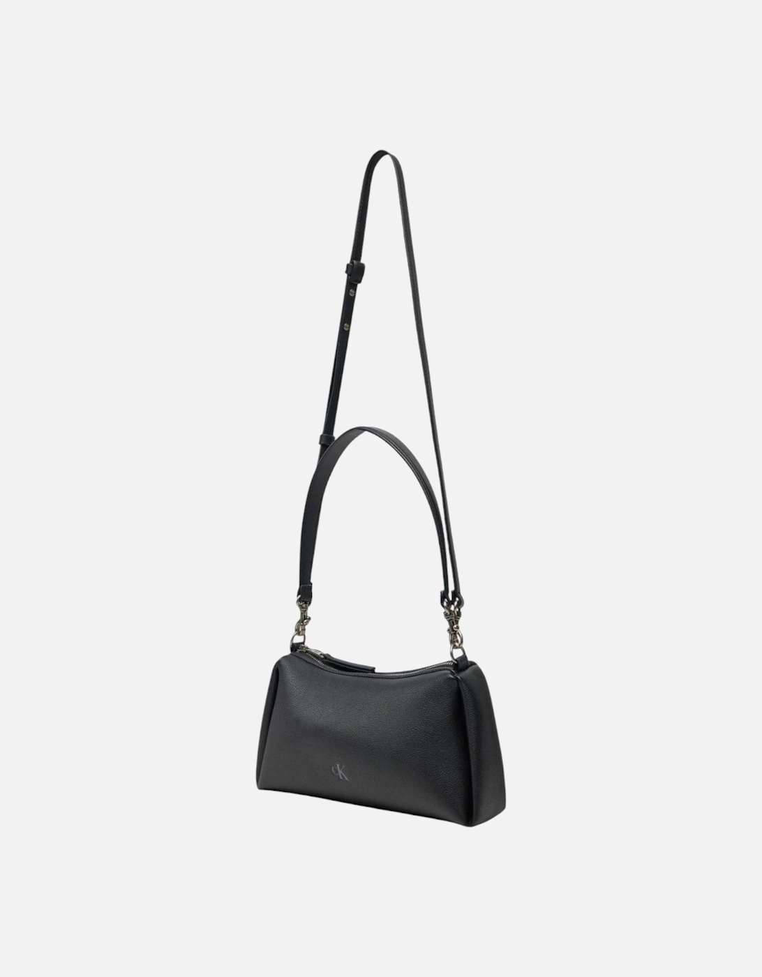 Zip Fastening Polyurethane Bag with Inside Pockets Women - Black