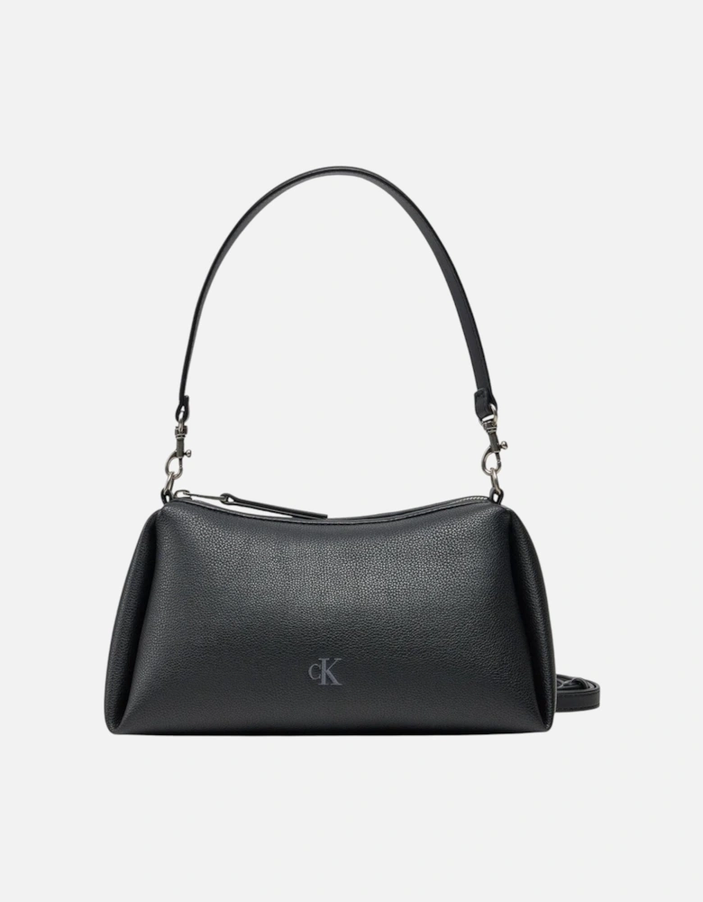 Zip Fastening Polyurethane Bag with Inside Pockets Women - Black
