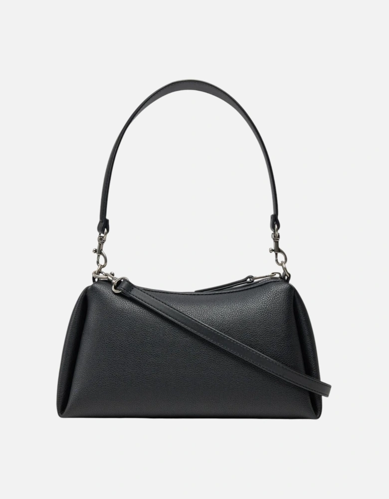 Zip Fastening Polyurethane Bag with Inside Pockets Women - Black
