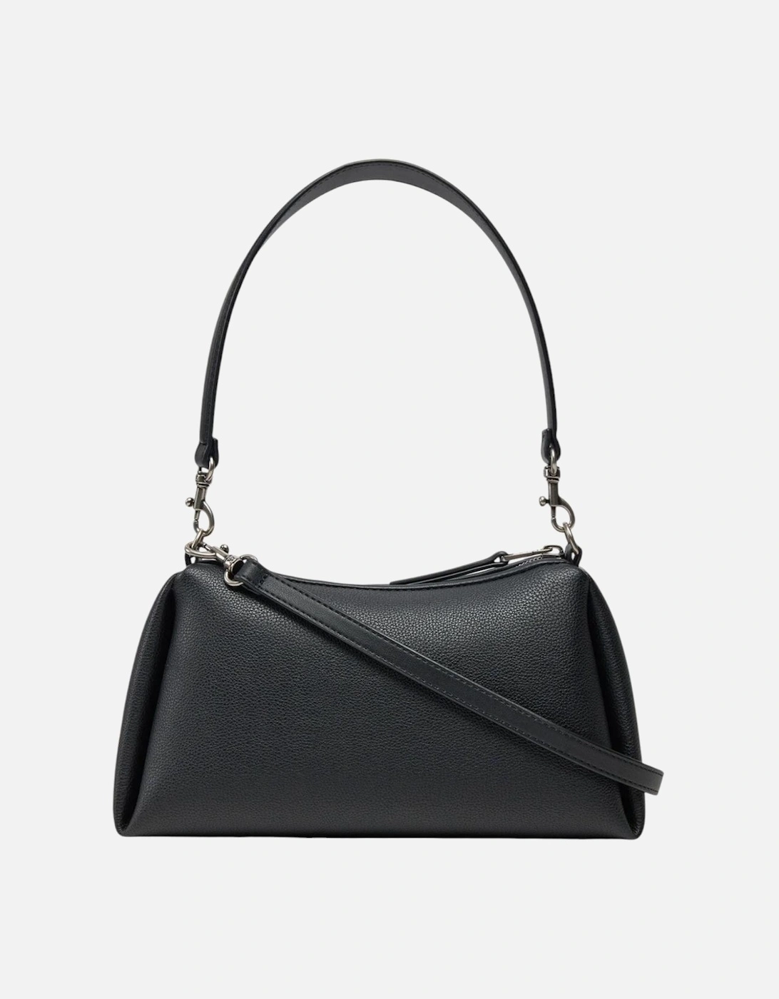 Zip Fastening Polyurethane Bag with Inside Pockets Women - Black