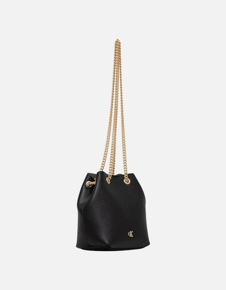 Magnetic Closure Shoulder Bag with Inside Pockets Women - Black