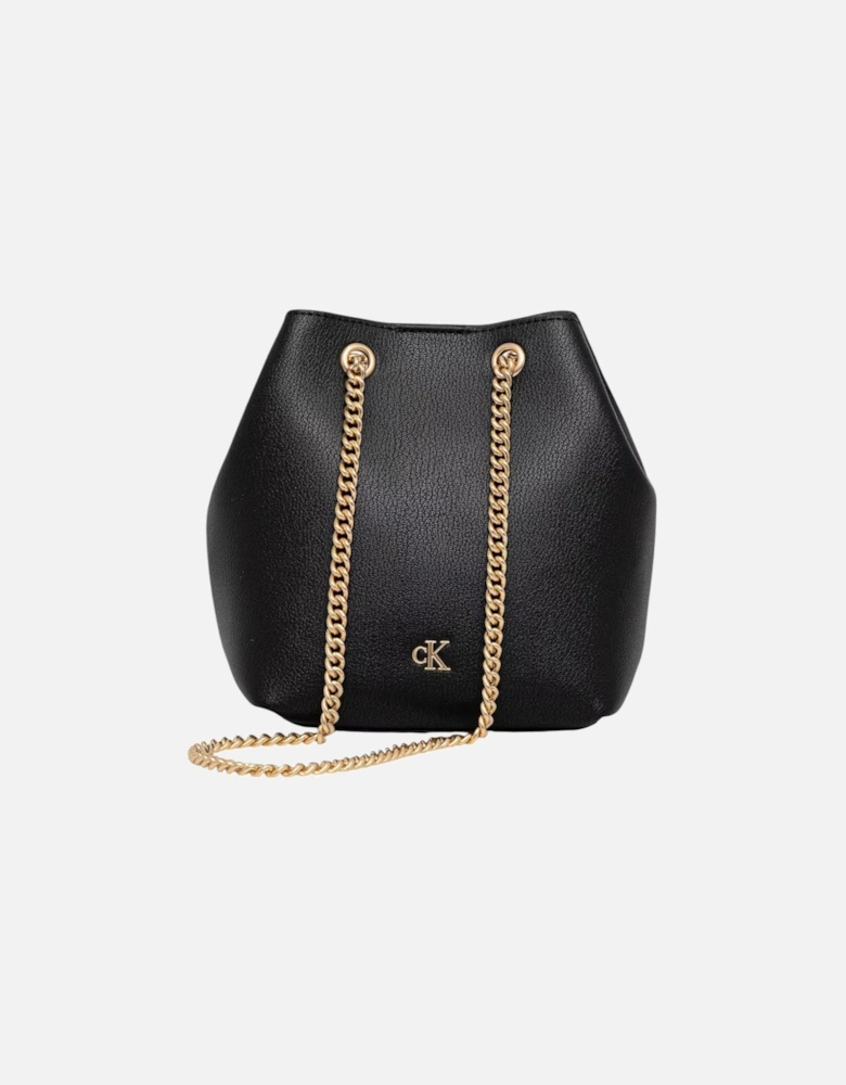 Magnetic Closure Shoulder Bag with Inside Pockets Women - Black