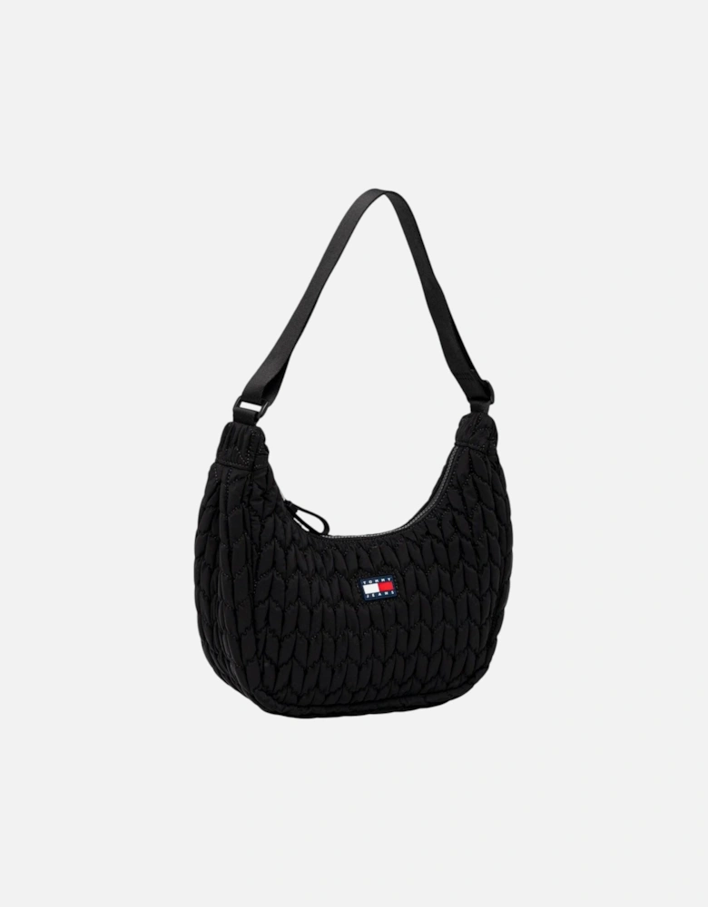Womens Zip Fastening Polyester Bag - Black