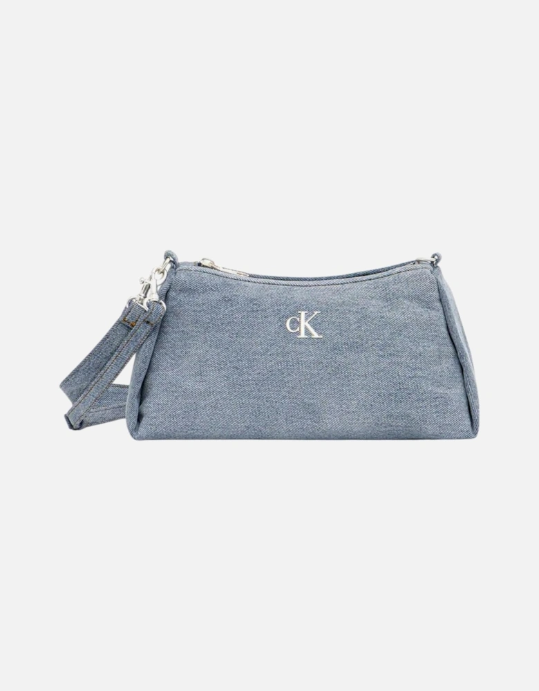 Zip Fastening Cotton Tote Bag Women - Light Blue