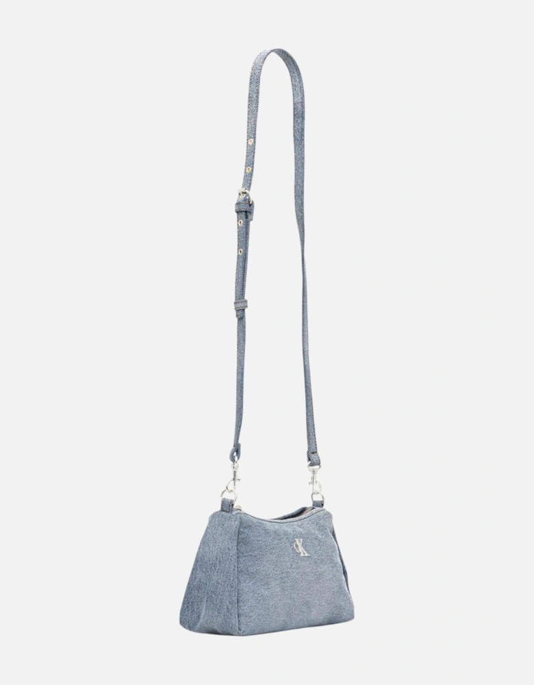 Zip Fastening Cotton Tote Bag Women - Light Blue