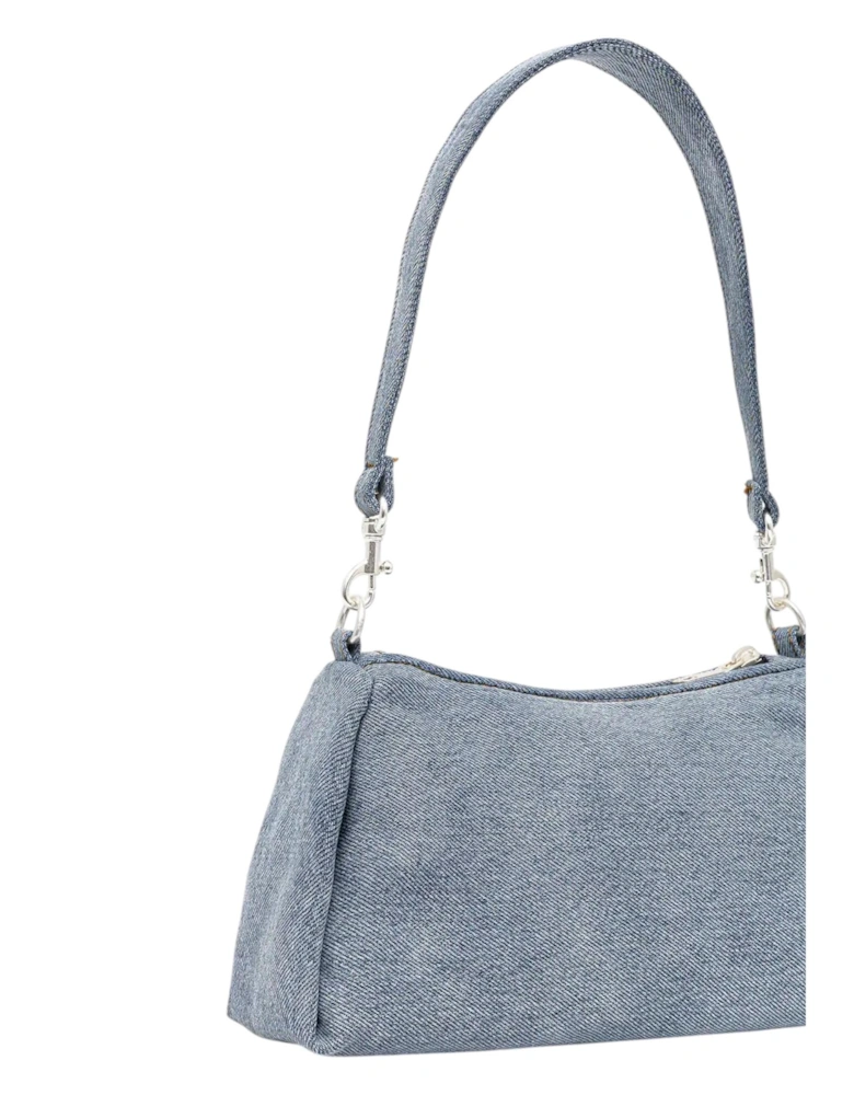Zip Fastening Cotton Tote Bag Women - Light Blue