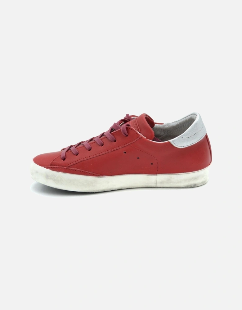Leather Lace-Up Sneakers Women - Red
