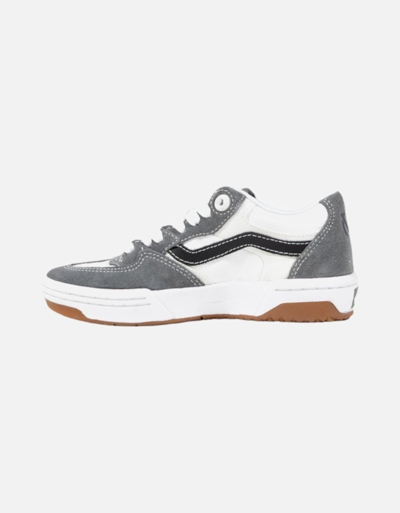 Print Pattern Lace-Up Leather Lined Sneakers Women - Grey