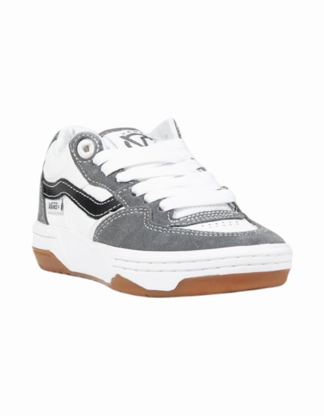 Print Pattern Lace-Up Leather Lined Sneakers Women - Grey