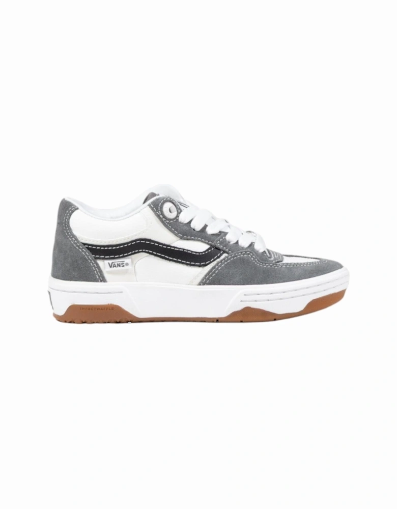 Print Pattern Lace-Up Leather Lined Sneakers Women - Grey