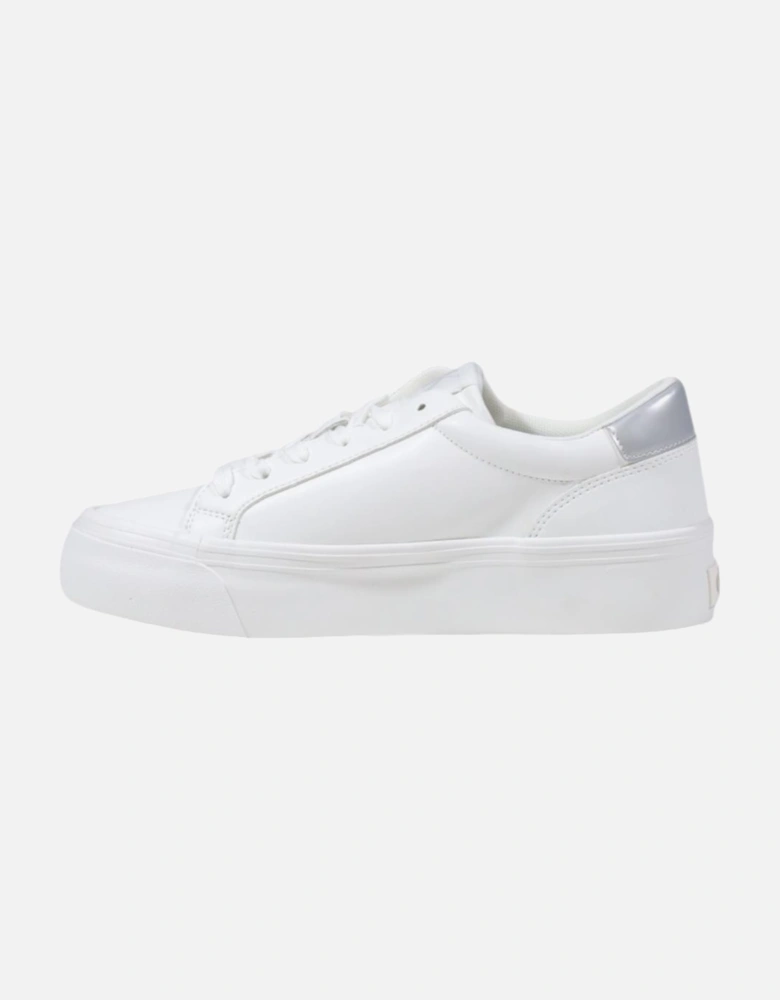 Leather Lace-Up Sneakers Women - Silver