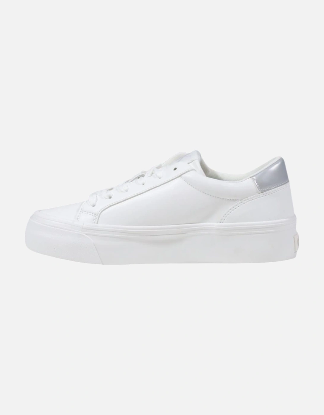 Leather Lace-Up Sneakers Women - Silver