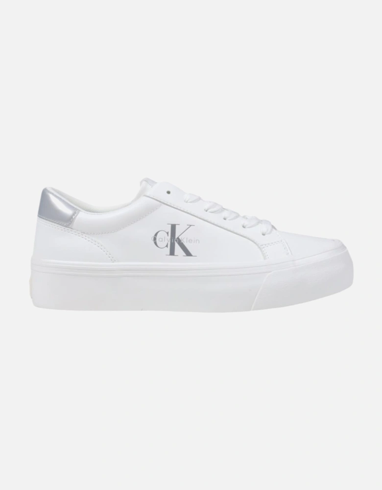 Leather Lace-Up Sneakers Women - Silver
