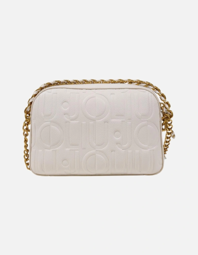 Faux Leather Zip-Closure Bag with Pockets Women - White