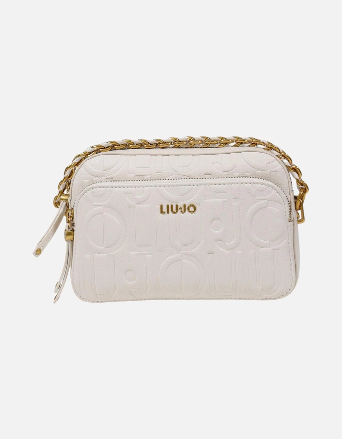 Faux Leather Zip-Closure Bag with Pockets Women - White
