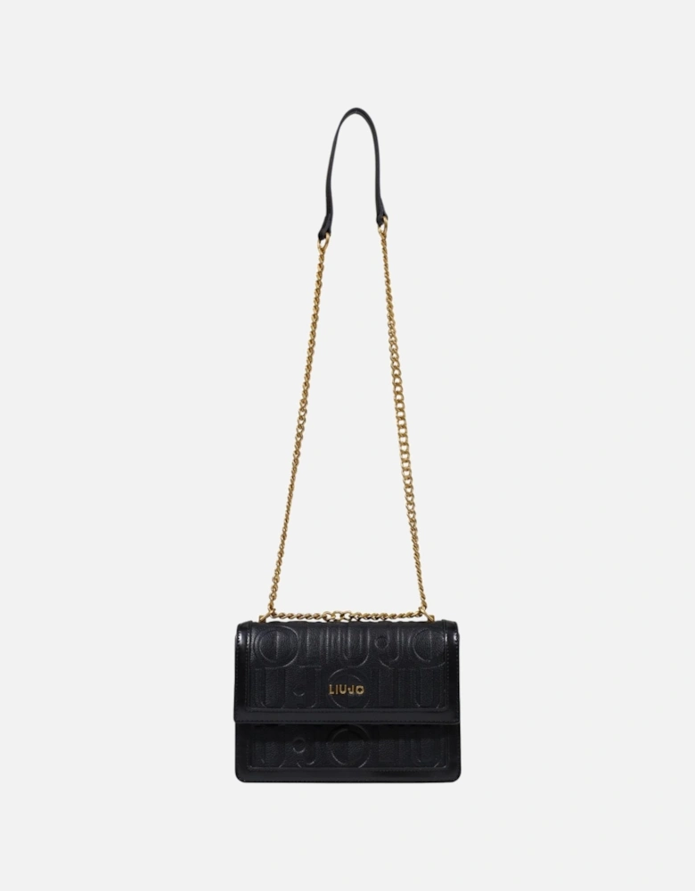 Faux Leather Plain Bag with Magnetic Fastening Women - Black