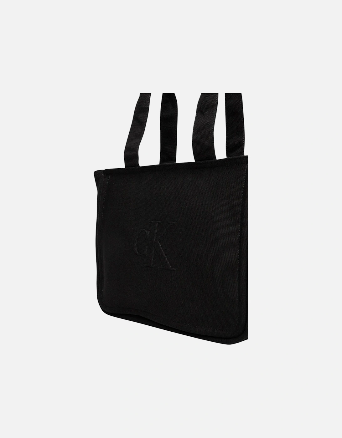 Cotton Zip-Fastening Bag with Inside Pockets Women - Black