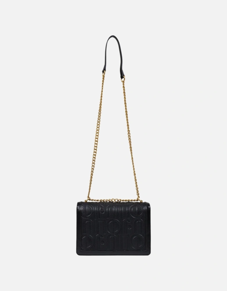 Faux Leather Plain Bag with Magnetic Fastening Women - Black